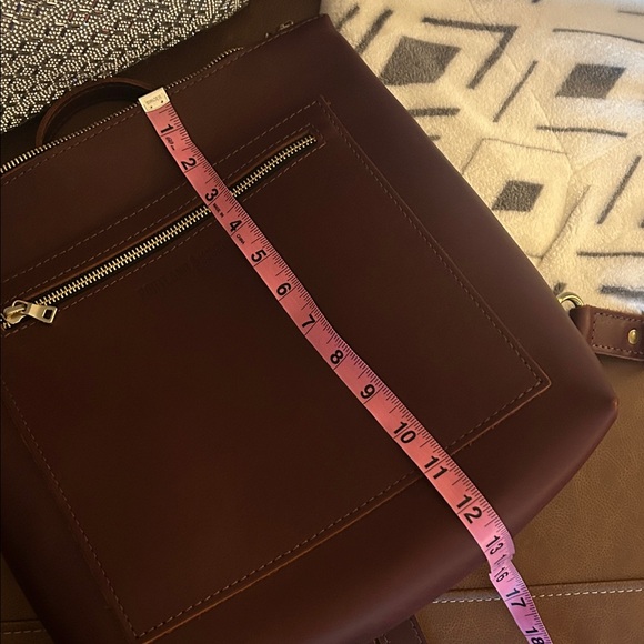 Portland Leather Cognac Brown Tan Leather Tote Backpack